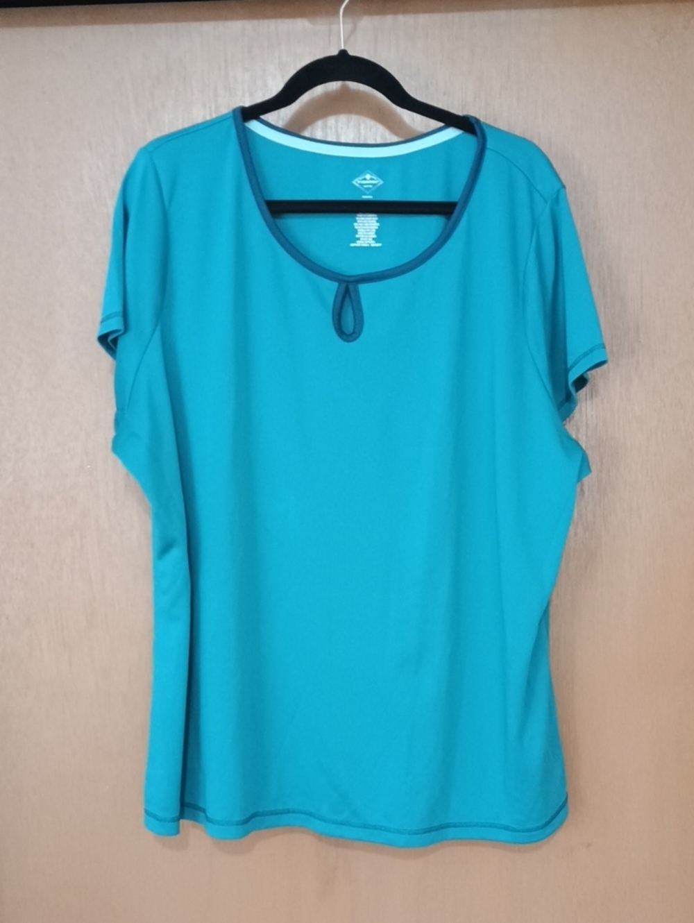 St. John's Bay Teal Short-Sleeve Keyhole Active Tee